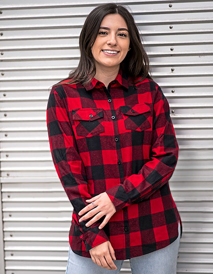 Ladies� Woven Plaid Flannel Shirt