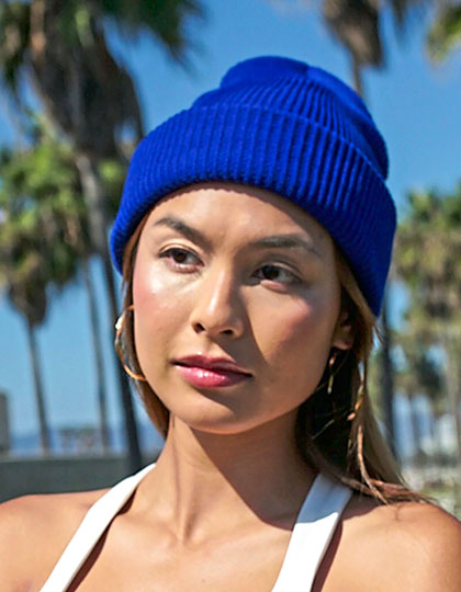  Recycled Yarn Ribbed Knit Beanie
