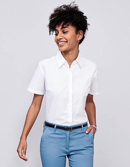 Womens Oxford-Blouse Elite Short Sleeve