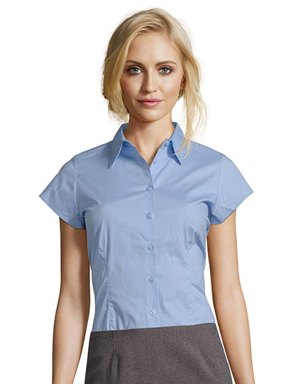 Womens Stretch-Blouse Excess Short Sleeve