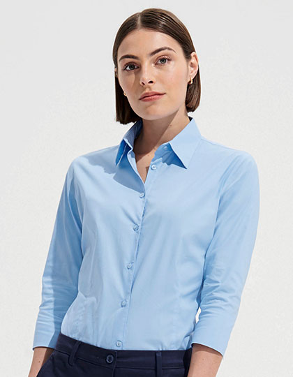 Women�s Stretch-3/4-Sleeve Blouse Effect