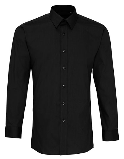 Mens Long Sleeve Fitted Poplin Shirt