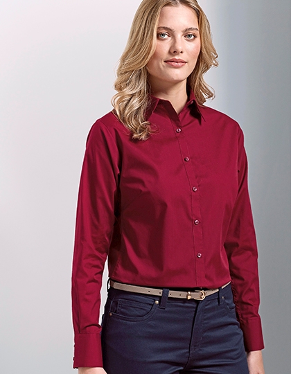 Womens Poplin Long Sleeve Blouse