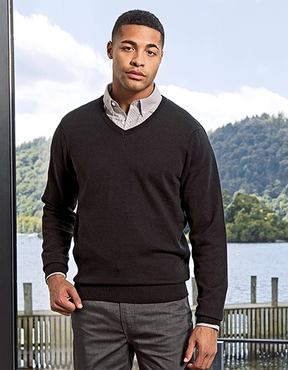 Mens V-Neck Knitted Sweater