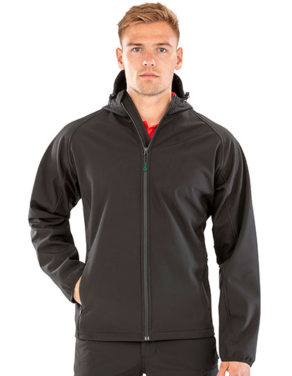 Men�s Recycled 3-Layer Printable Hooded Softshell Jacket