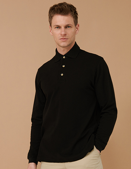 Long Sleeved Cotton Piqu Polo Shirt