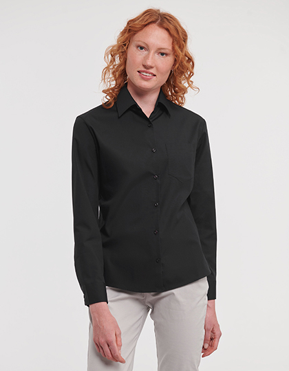 Ladies� Long Sleeve Classic Pure Cotton Poplin Shirt